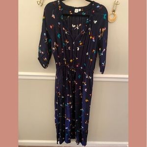Gap, navy floral printed maxi dress size medium